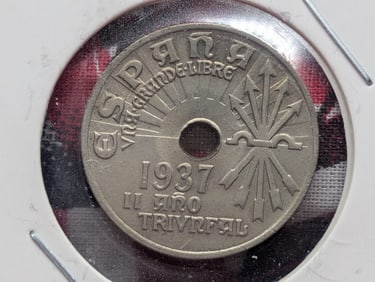 1937 Spain 25 Centimos.