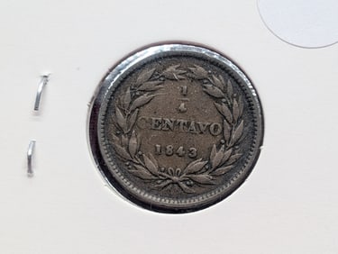 1843 South American One Fourth Centavo.