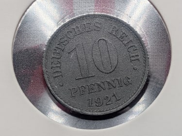 1921 Germany Ten Pfennig.