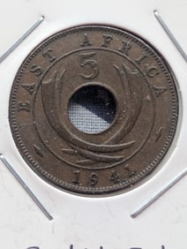 1941 British East Africa Five Cent, AU.