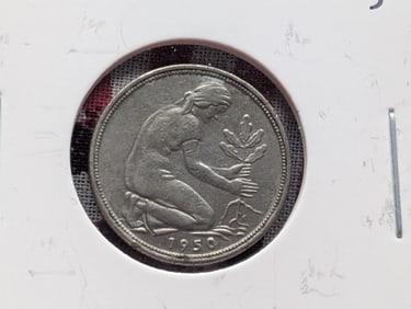 1950-J Germany Fifty Pfennig.