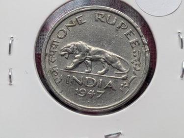 1947 India One Rupee, BU.
