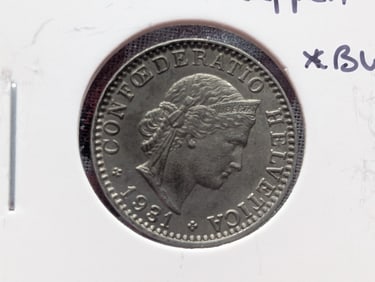 1931 Switzerland Twenty Rappen, BU.