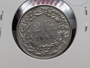 1968 Switzerland Two Francs, BU.