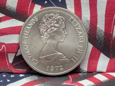 1972 Cayman Islands $25 Silver, Elizabeth II & Prince Philip, Silver Wedding Anniversary, Sterling