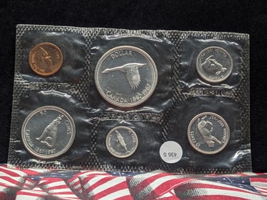 1967 Canadian Silver Proof Set, Contains (3) 80% Silver coins - Dollar 23.32 Gr., Half Dollar 2.332