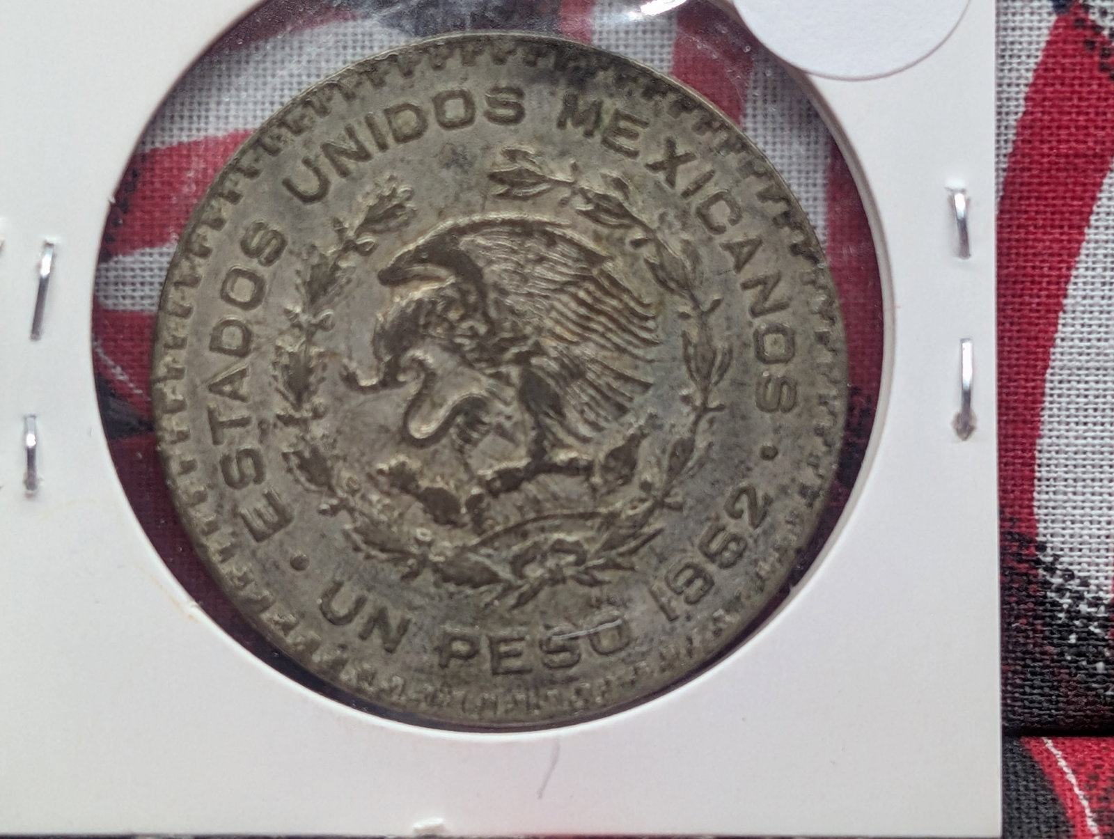 1962 Mexico One Peso, 10% Silver, 16 Grams.: 1962 Mexico One Peso, 10% Silver, 16 Grams.