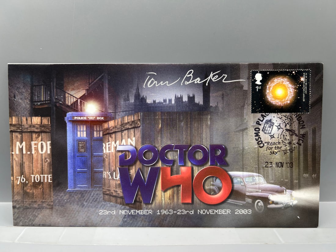 2003 Doctor Who 1st Day Cover Signed by Tom Baker - The 4th Doctor - #139/1000: 2003 Doctor Who 1st Day Cover Signed by Tom Baker - The 4th Doctor - #139/1000