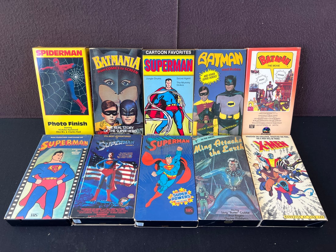 Vintage Superhero VHS Lot - Spider-Man, Superman, Batman, X-Men, Flash Gordon (1 of 4)