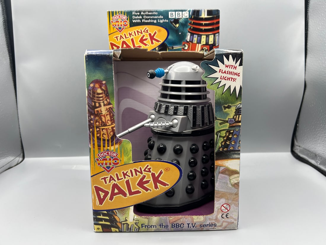 2001 Product Enterprise Talking Dalek 6.5" Figure - Still fastened into original box - Untested: 2001 Product Enterprise Talking Dalek 6.5" Figure - Still fastened into original box - Untested
