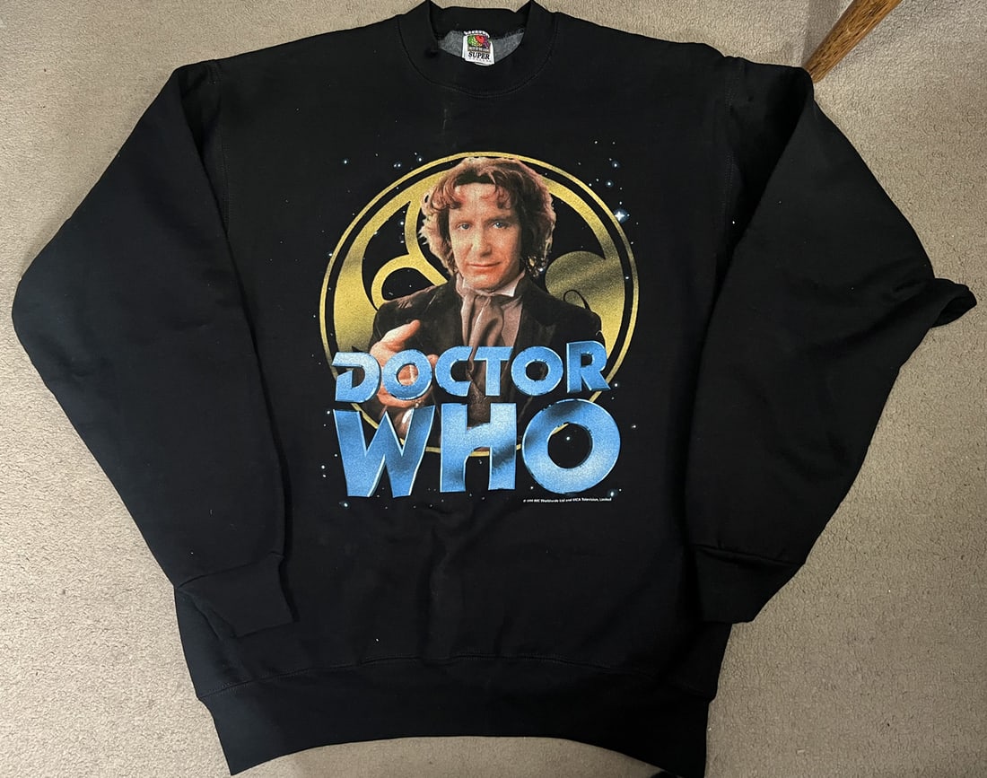 1996 Doctor Who Sweatshirt - Paul McGann (8th Doctor) - Size XL: 1996 Doctor Who Sweatshirt - Paul McGann (8th Doctor) - Size XL