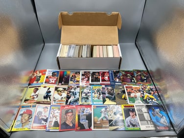 Box of Assorted Basketball, Baseball, & Football Cards W/ Stars, Rookies, & Parallels - Varying