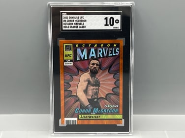 2022 Donruss UFC Conor McGregor Holo Orange Laser Octagon Marvels #4 SGC Gem Mint 10