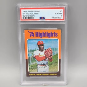 1975 Topps Mini Bob Gibson #3 PSA 6 HOF