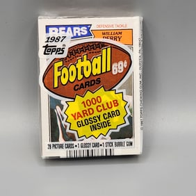 1987 Topps Football Unopened Cello Pack Refrigerator Perry on Top