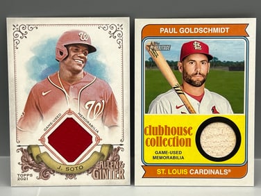 2021 Topps Allen And Ginter Juan Soto Relic & 2023 Topps Heritage Clubhouse Collection Paul