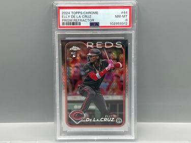 2024 Topps Chrome Elly De La Cruz Prism Refractor RC #44 PSA NM-MT 8
