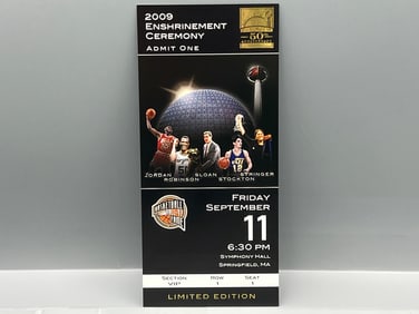2009 National Basketball Hall of Fame Induction Commemorative Ticket - Michael Jordan Induction