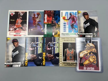 Lot of (10) Michael Jordan Basketball & Baseball Cards - Varying Conditions