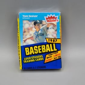 1987 Fleer Baseball Unopened Cello Pack - Tom Seaver On Top