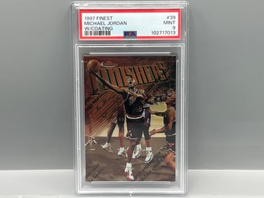 1997 Finest Michael Jordan W/ Coating #39 PSA Mint 9
