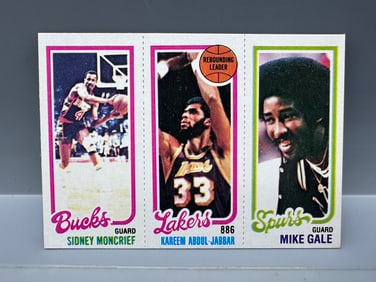 1980-81 Topps Kareem Abdul Jabbar/Moncrief/Gale