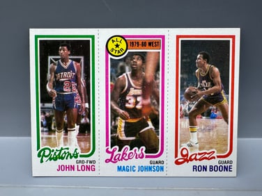 1980-81 Topps Magic Johnson/Long/Boone Rookie Card