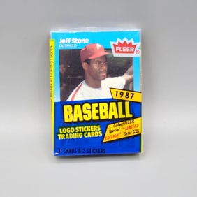 1987 Fleer Baseball Unopened Cello Pack - Sandberg on Back