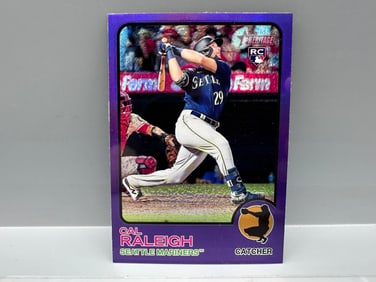 2022 Topps Heritage Cal Raleigh Purple Chrome RC #367
