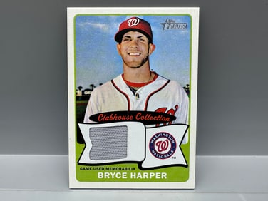 2014 Topps Heritage Bryce Harper Clubhouse Collection Game Used Relic Card