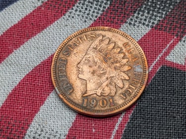1901 Indian Head Cent, NICE GRADE, FULL Liberty + Diamonds