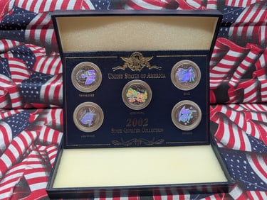 2002 State Quarter set in airtight and case - Hologram Series