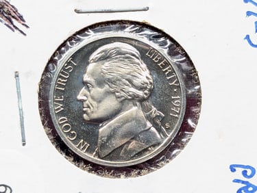 1971-S GEM PROOF Jefferson Nickel, Full Steps. Gorgeous Coin
