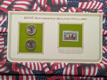 2006 P & D Uncirculated Sacagawea Dollars with Information Card