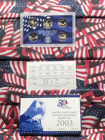 2003-S U.S. Mint Fifty State Quarters Proof Set In OGP With COA