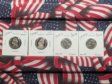 1977-S, 1978-S, & (2) 1979-D Jefferson Nickels