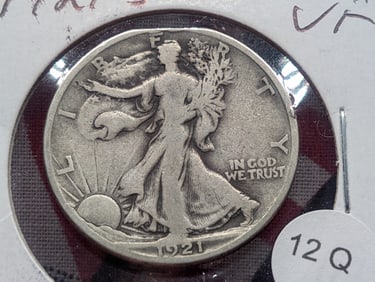 1921-S VF Walking Liberty Half W/Clip
