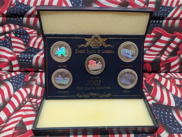 2001 State Quarter set in airtight and case, Hologram Series