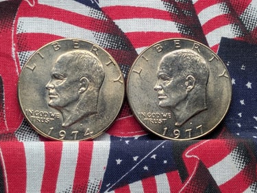 1974-D & 1977-D Eisenhower Dollars