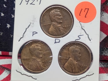 1927 P, D, S Lincoln Pennies