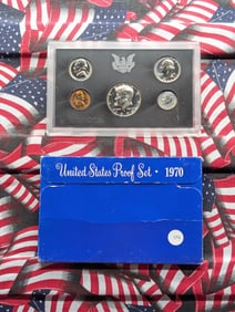 1970 S US Mint Proof Set. OGP. Contains 40% Silver Kennedy 50c. KEY DATE Kennedy