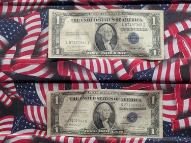 (2) 1935 E One Dollar Silver Certificates, Circulated