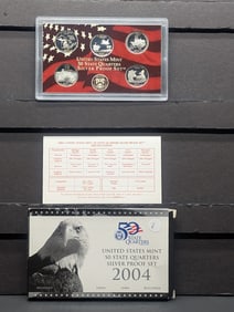 2004-S U.S. Mint Fifty State Quarters Silver Proof Set In OGP With COA