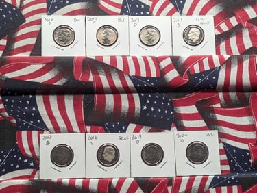 2017-S, 2018-S, Proofs, 2016-D, 2017 PD, 2018 D, 2019-D, & 2020-D Unc. Roosevelt Dimes
