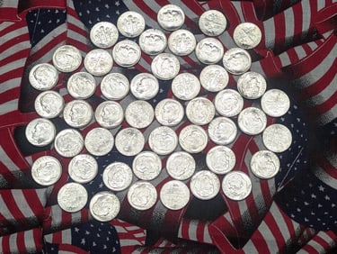 50- 1964-D Silver Roosevelt Dimes, Possible MS 69-70