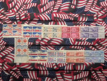 10 - Air Mail no gum Plate Blocks
