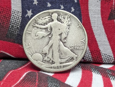 1918-D Walking Liberty 50c. 90% Silver, Better Date