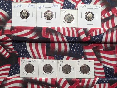 1993-S, 1994 PD&S, 1995 PD&S, & 1996-P Proof & Unc. Roosevelt Dimes