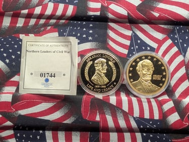Lot of (2) 24K Gold Plated Abraham Lincoln Commemoratives