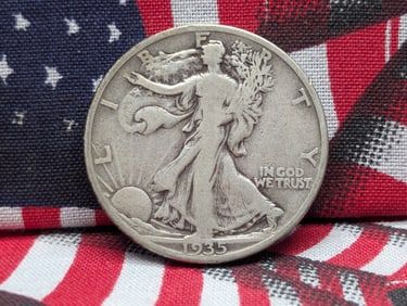 1935-S Walking Liberty 50c. 90% Silver Better Date